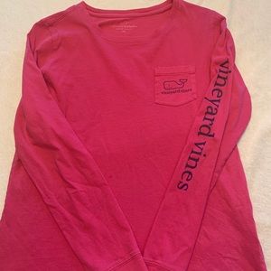 Hot pink Vineyard Vines long sleeve T-shirt
